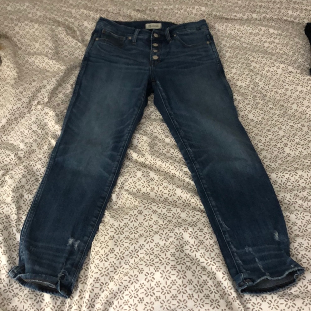 Madewell Slim Straight Button Fly distressed 29